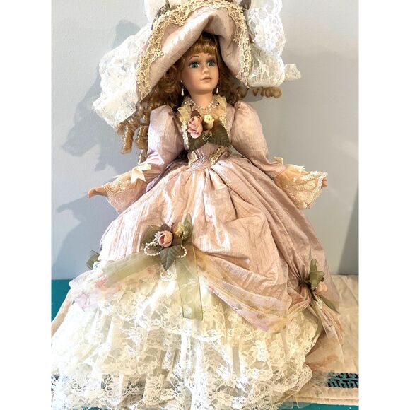 Porcelain Doll - Victorian Style Ornate Doll - Picture 1 of 7